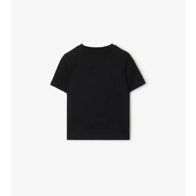 T-shirt in cotone con bordi a quadri