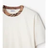 T-shirt in cotone con bordi a quadri