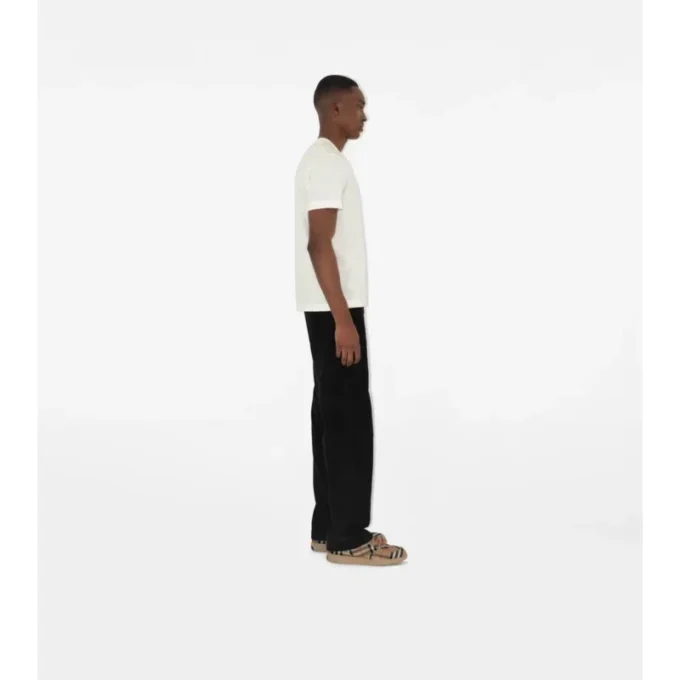 T-shirt in cotone con etichetta a quadri
