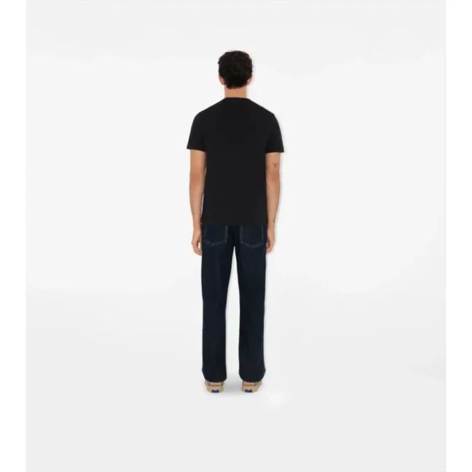 T-shirt in cotone con etichetta a quadri
