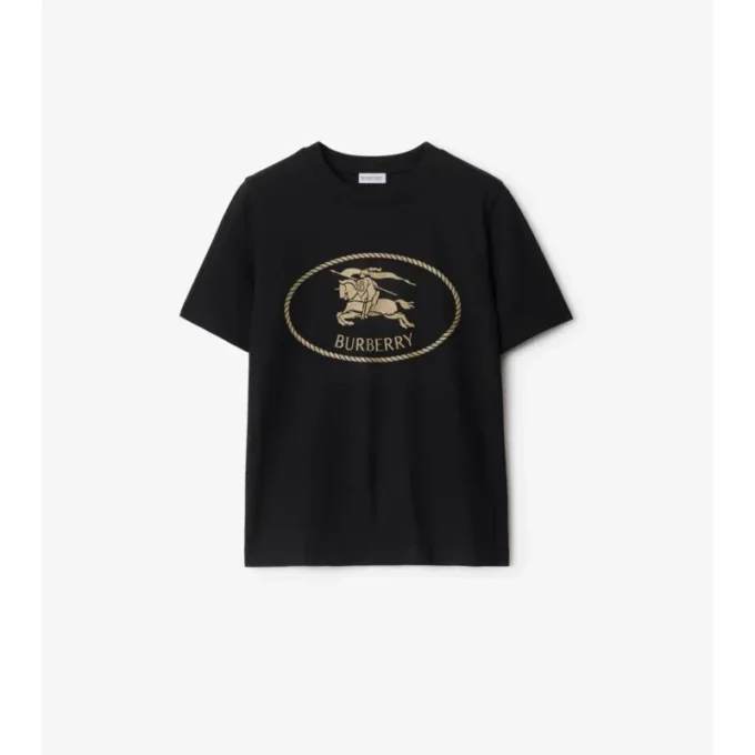 T-shirt in cotone con Knight Stamp