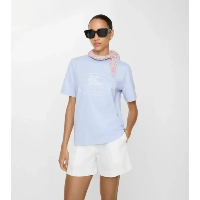 T-shirt in cotone con Knight Stamp