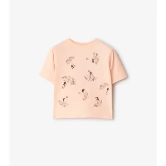 T-shirt in cotone con logo a forma di ombrello