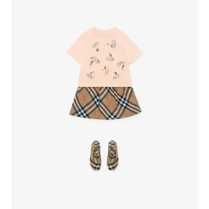 T-shirt in cotone con logo a forma di ombrello
