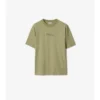 T-shirt in cotone con logo in corsivo a quadri
