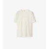 T-shirt in cotone con logo in corsivo a quadri