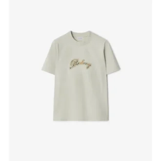 T-shirt in cotone con logo in corsivo a quadri
