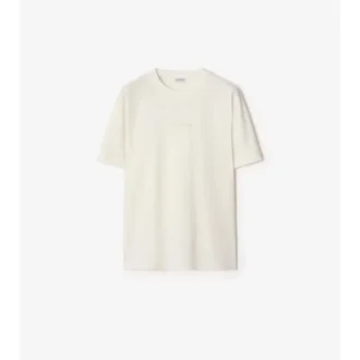 T-shirt in cotone con logo in corsivo a quadri