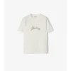 T-shirt in cotone con logo in corsivo a quadri