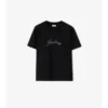 T-shirt in cotone con logo in corsivo a quadri