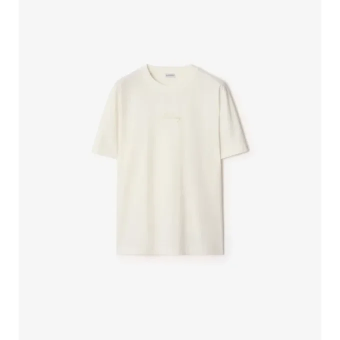 T-shirt in cotone con logo in corsivo a quadri