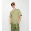 T-shirt in cotone con logo in corsivo a quadri