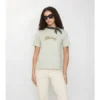 T-shirt in cotone con logo in corsivo a quadri