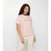 T-shirt in cotone con logo in corsivo a quadri