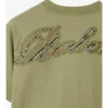 T-shirt in cotone con logo in corsivo a quadri