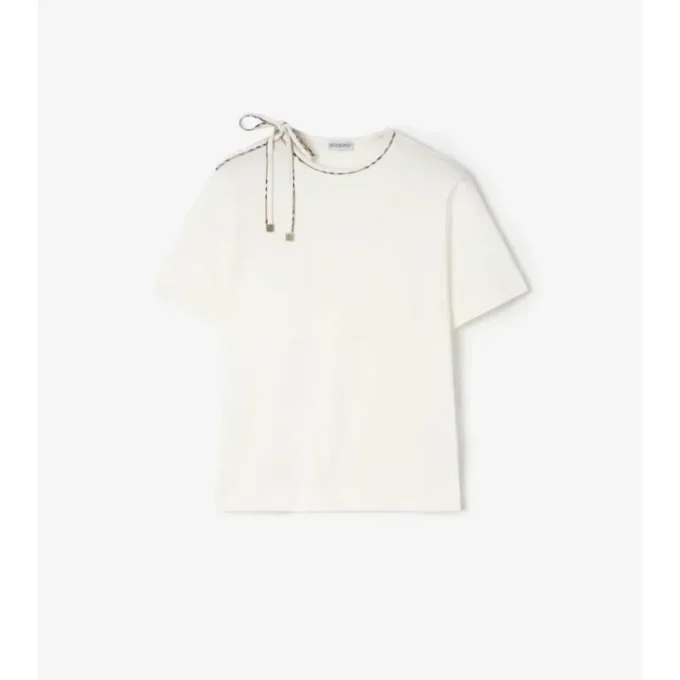 T-shirt in cotone con maniche annodate