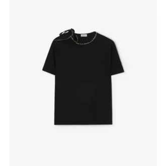 T-shirt in cotone con maniche annodate