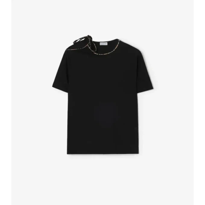 T-shirt in cotone con maniche annodate