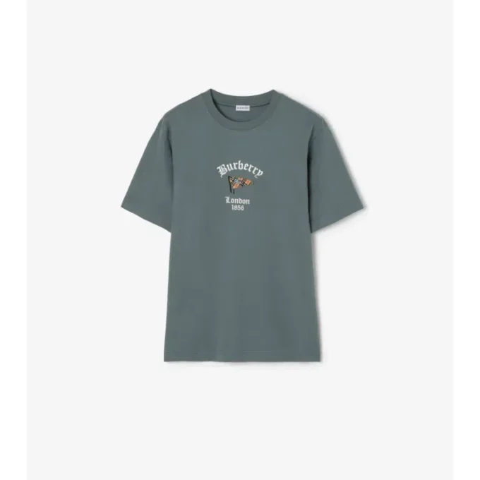 T-shirt in cotone con motivo a quadri