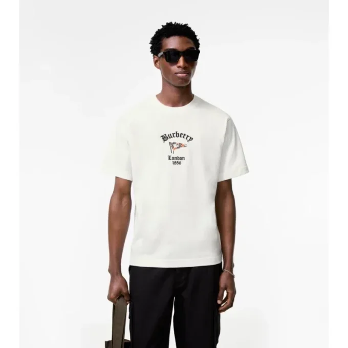 T-shirt in cotone con motivo a quadri