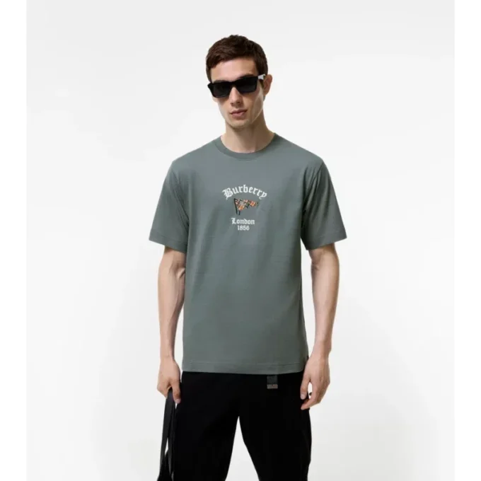 T-shirt in cotone con motivo a quadri