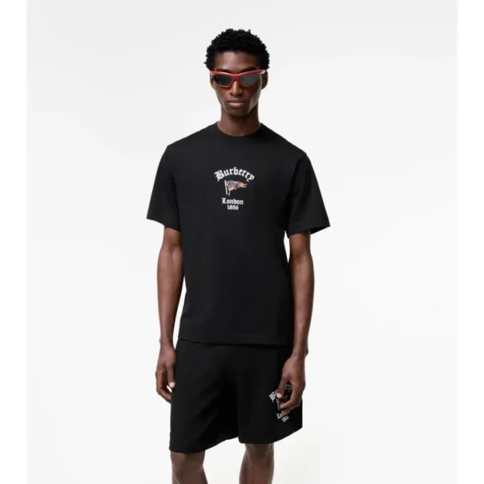 T-shirt in cotone con motivo a quadri