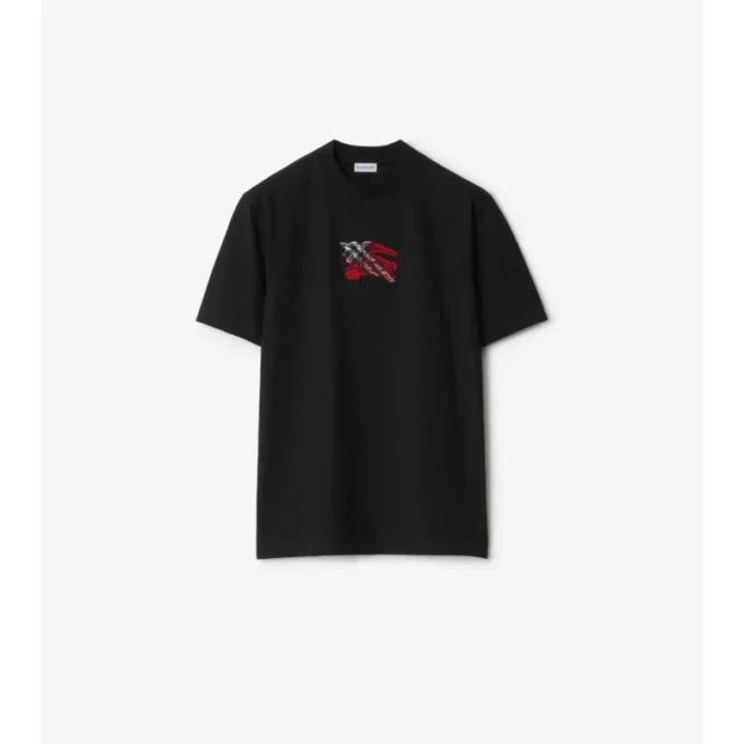 T-shirt in cotone con motivo a quadri EKD