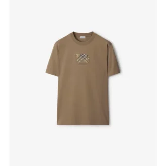T-shirt in cotone con motivo a quadri EKD