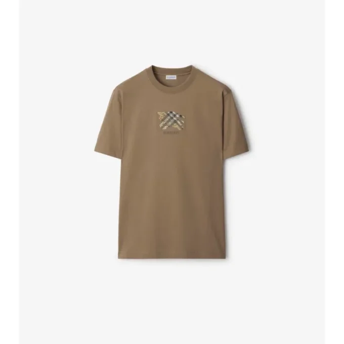 T-shirt in cotone con motivo a quadri EKD