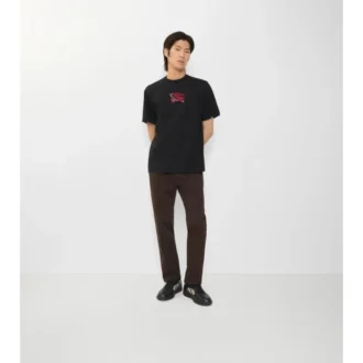 T-shirt in cotone con motivo a quadri EKD