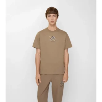 T-shirt in cotone con motivo a quadri EKD