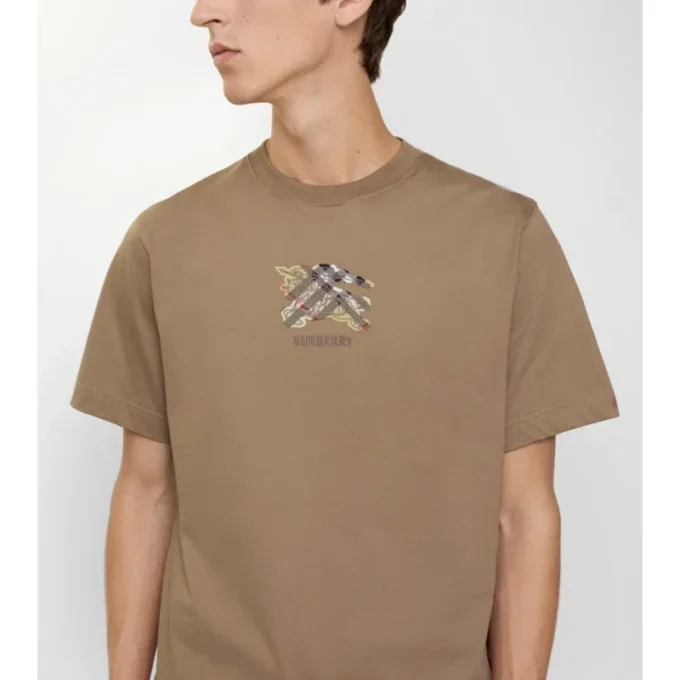 T-shirt in cotone con motivo a quadri EKD