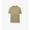 T-shirt in cotone con motivo a quadri sfumato