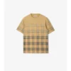 T-shirt in cotone con motivo a quadri sfumato
