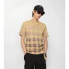 T-shirt in cotone con motivo a quadri sfumato
