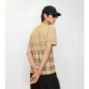 T-shirt in cotone con motivo a quadri sfumato