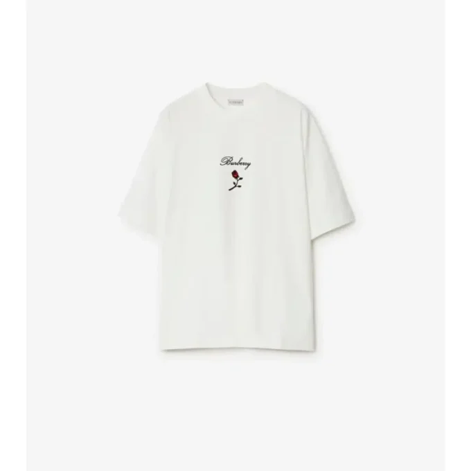 T-shirt in cotone con rose