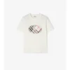 T-shirt in cotone con stampa a quadri e cavaliere