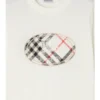 T-shirt in cotone con stampa a quadri e cavaliere