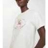 T-shirt in cotone con stampa a quadri e cavaliere