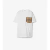T-shirt in cotone con tasca a quadri