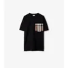 T-shirt in cotone con tasca a quadri