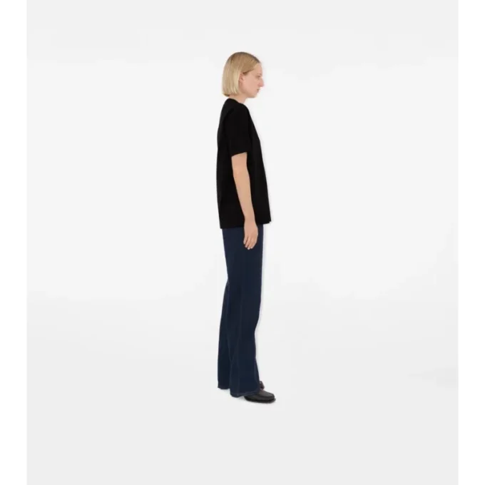 T-shirt in cotone con tasca a quadri