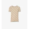 T-shirt in cotone elasticizzato con motivo a quadri