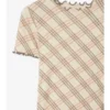 T-shirt in cotone elasticizzato con motivo a quadri