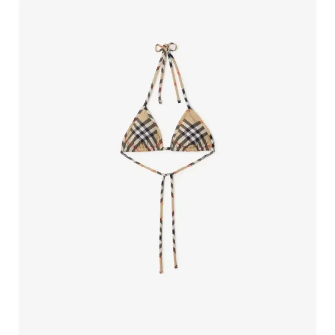 Top bikini a quadri