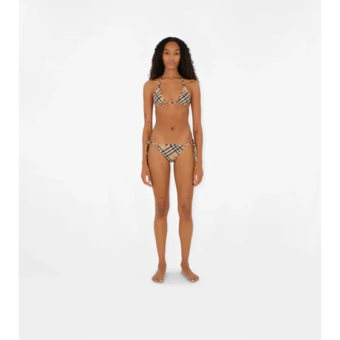 Top bikini a quadri