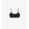 Top bikini con bordi a quadri