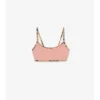 Top bikini con bordi a quadri
