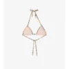 Top bikini con bordi a quadri